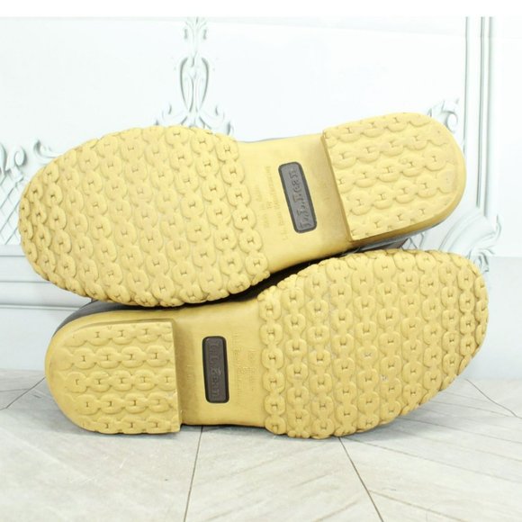 LL Bean Brown Leather Slip On Shearling Lined Ankle Duck Boots Size 8 Wide - Picture 8 of 8